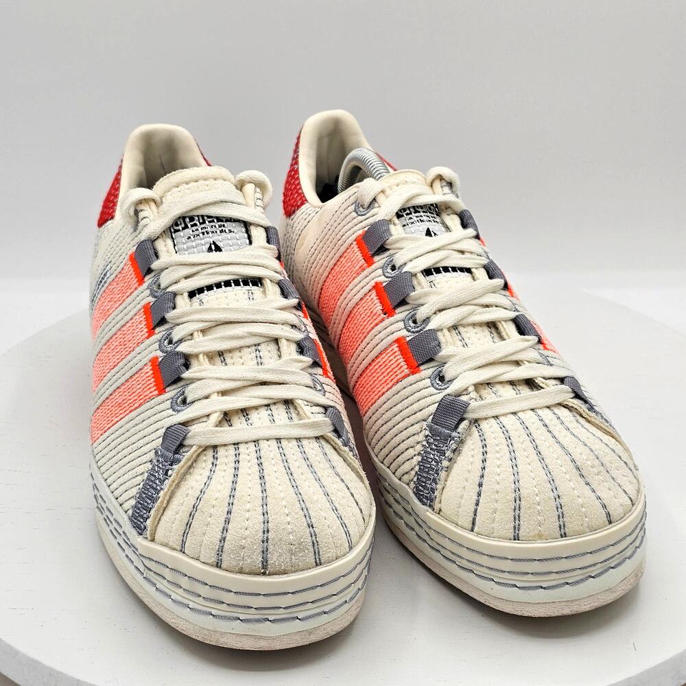 Rare Mens Adidas Craig Green Superstar Sneakers - Red/White/Neon Orange - Sz 6